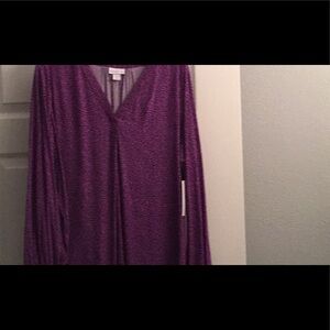 New…Liz Claiborne Tunic….Beutiful lavender and black top🎉🎉